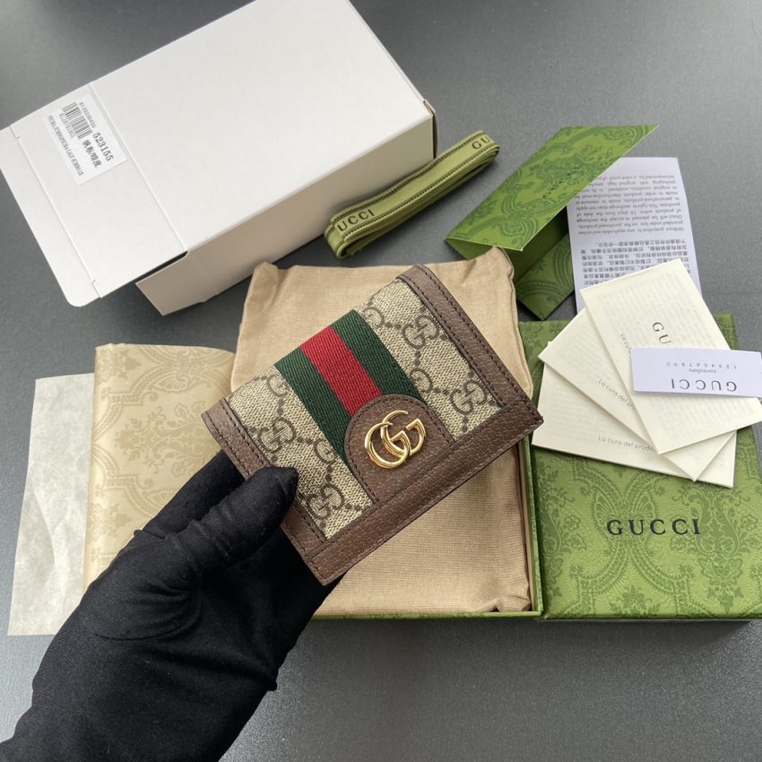 Replica Gucci Ophidia Compact Brown Wallet
