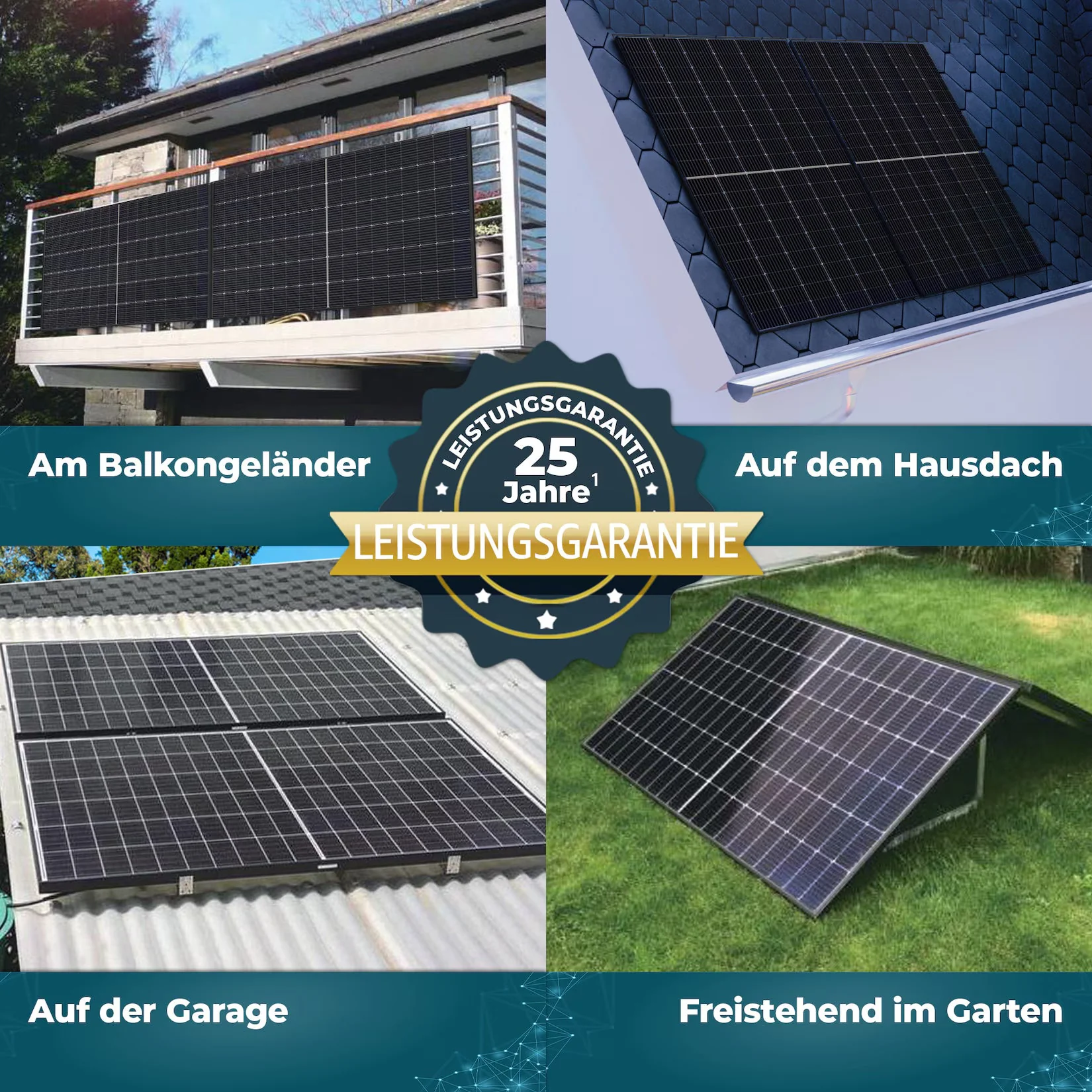 Balkonkraftwerk 1000/800W Bifazial Photovoltaik Solaranlage WIFI Smarte Mini-PV Anlage