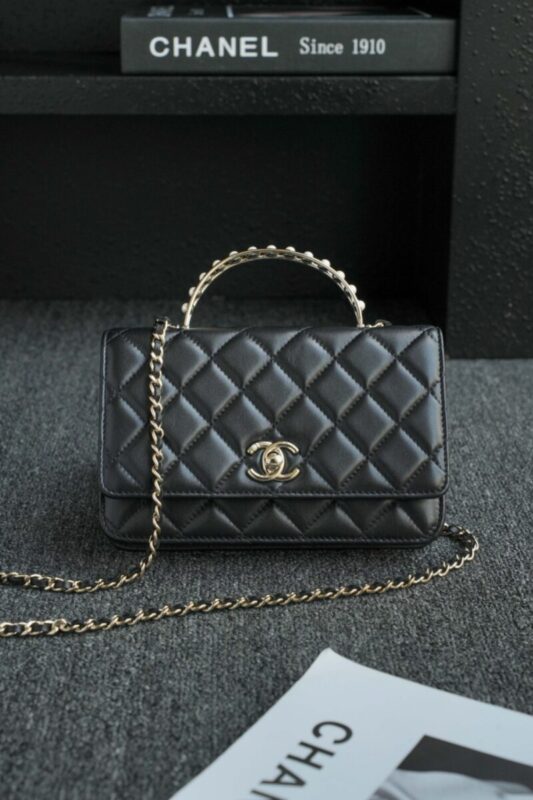 CHANEL 24s Pearl Handle Black