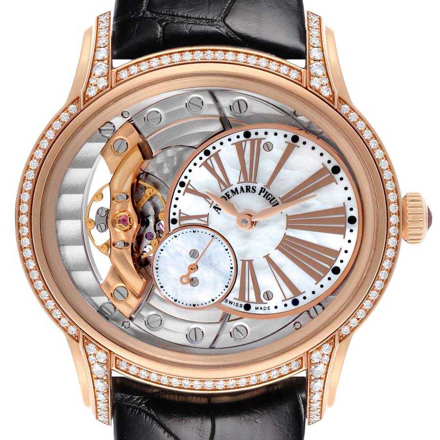 Audemars Piguet Millenary Rose Gold MOP Diamond Ladies Watch 77247OR