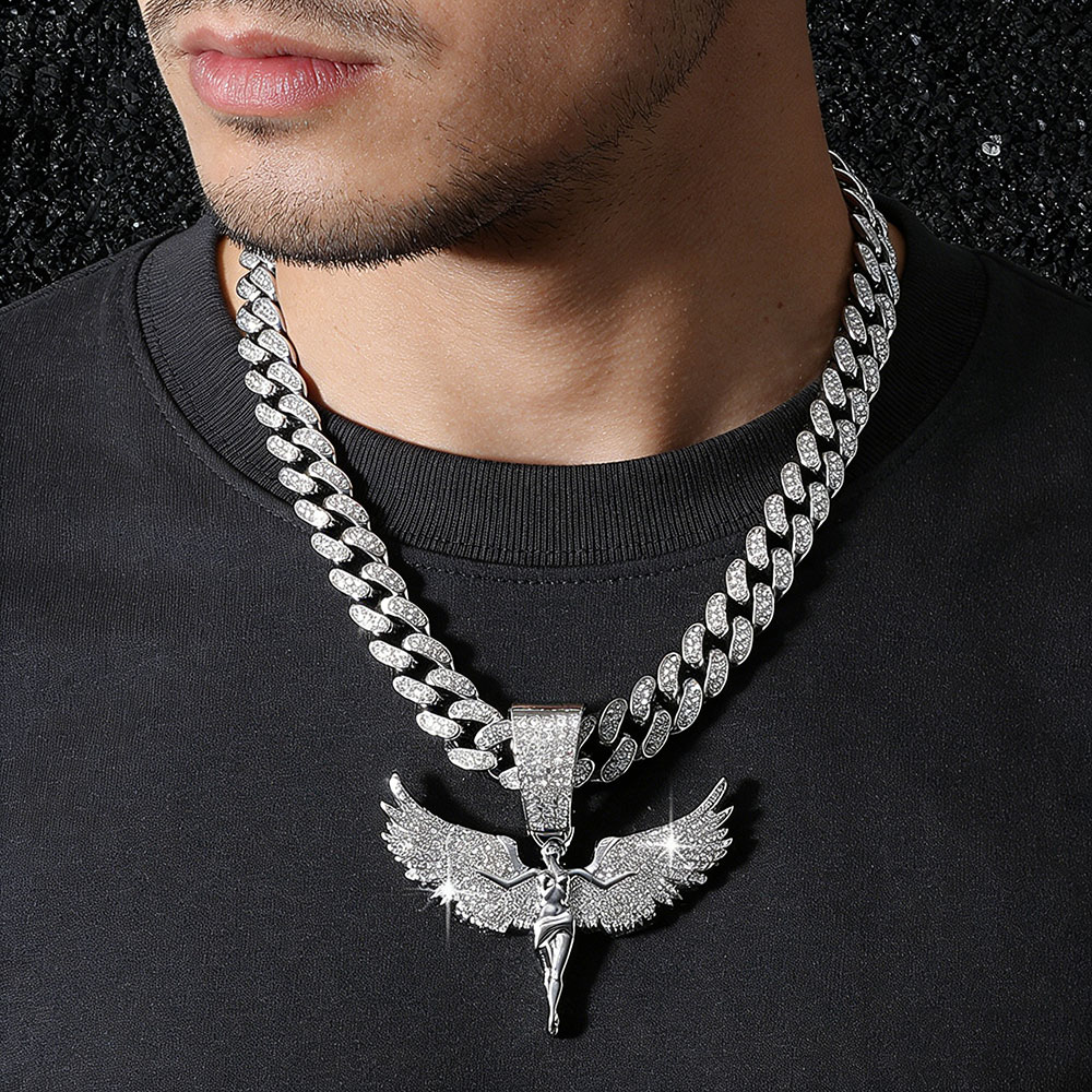 Archangel Winged Guardian Pendant - Divine Protection & Abundance Cuban Chain