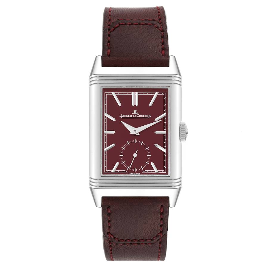 Jaeger LeCoultre Reverso Tribute Steel Mens Watch 214.8.62 Q397846J Card