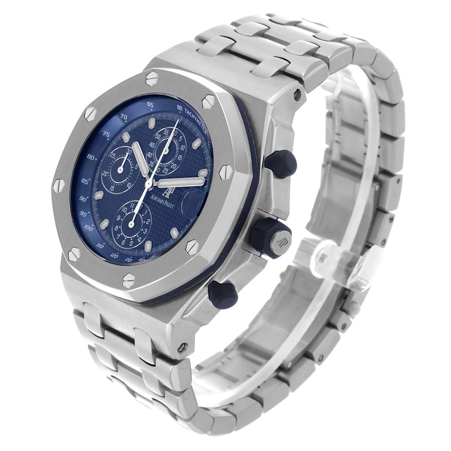 Audemars Piguet Royal Oak Offshore Chronograph Blue Dial Mens Watch 25721ST