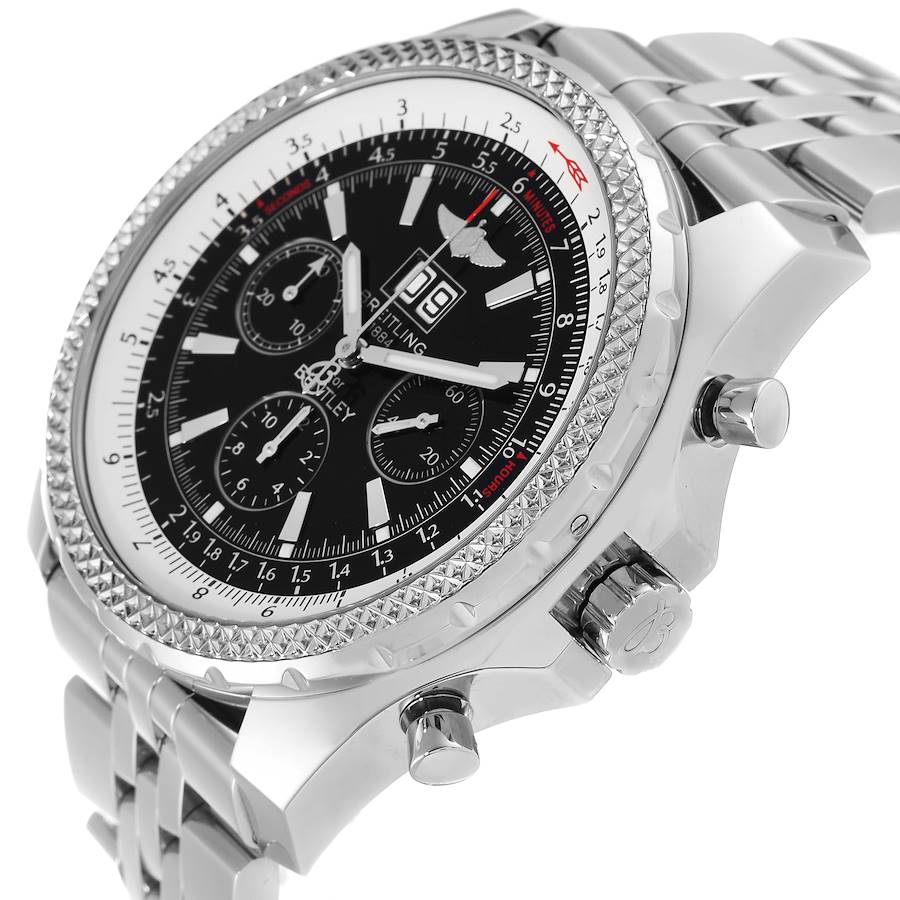 Breitling Bentley Motors Black Dial Chronograph Mens Watch A44362