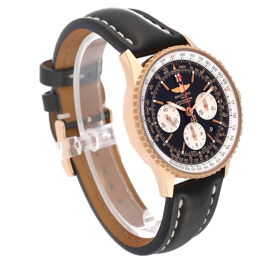 Breitling Navitimer 01 Rose Gold Black Dial Mens Watch RB0120