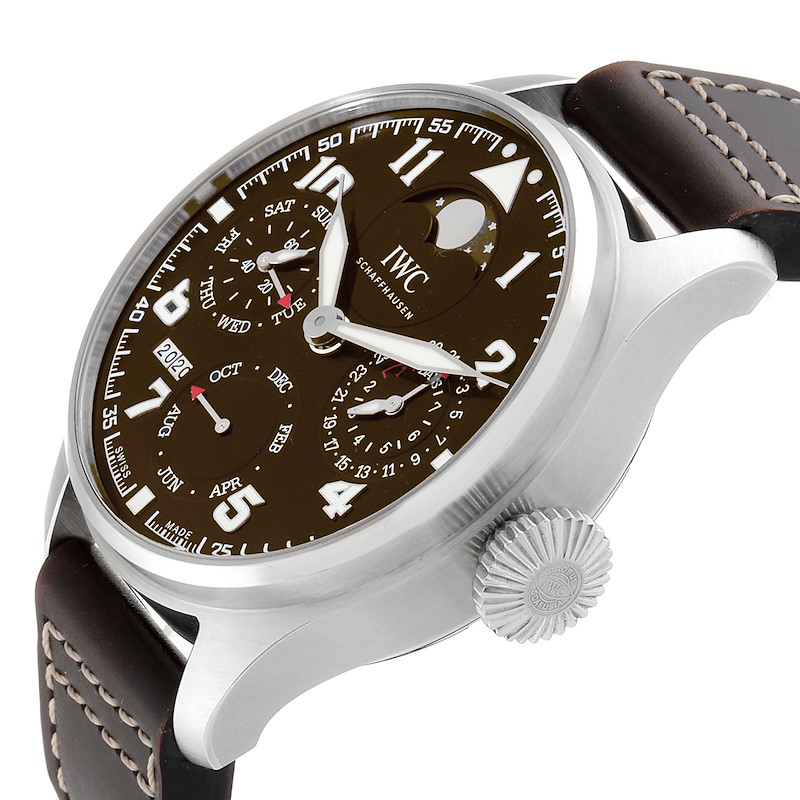 IWC Big Pilot Prepetual Calendar Brown Dial Mens Watch IW503801