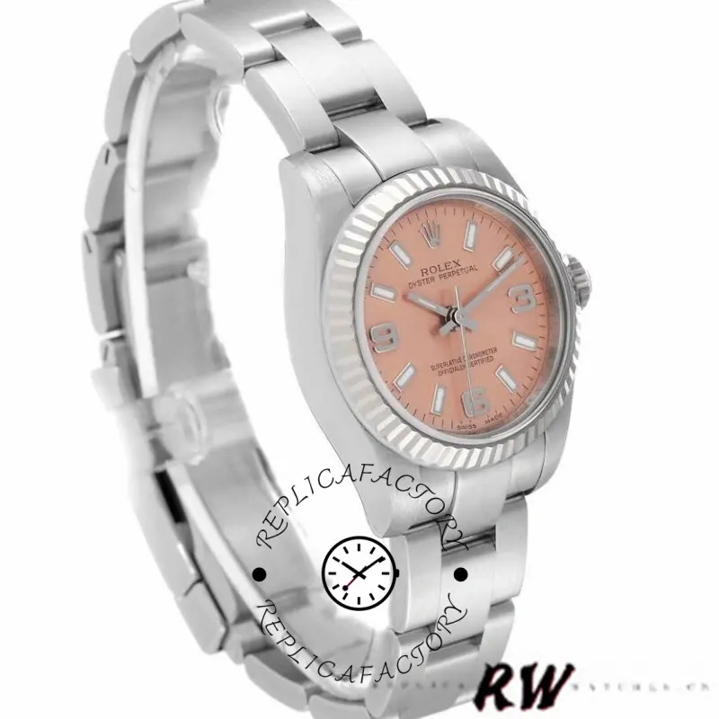 Rolex Oyster Perpetual 176234 Fluted Bezel Pink Dial 26MM Lady Replica Watch