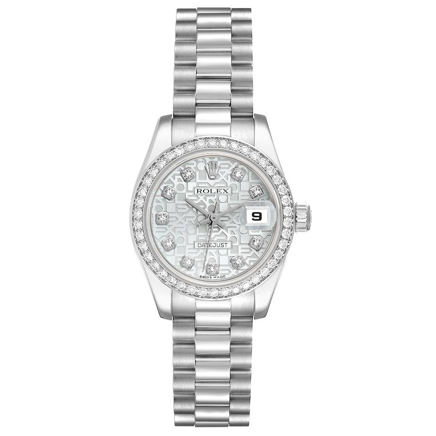 Rolex President Platinum Silver Anniversary Diamond Dial Ladies Watch 179136