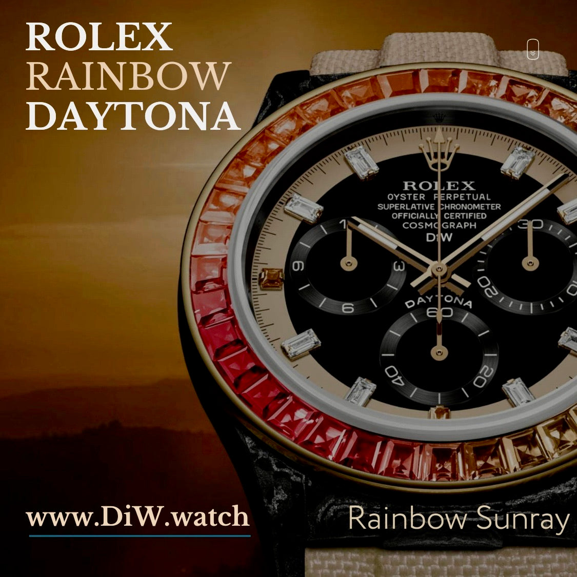 ROLEX Diw Daytona carbon rainbow sunray 40mm carbon