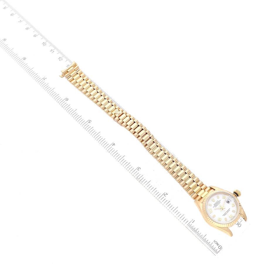 Rolex President Datejust 26 Yellow Gold White Dial Ladies Watch 69178