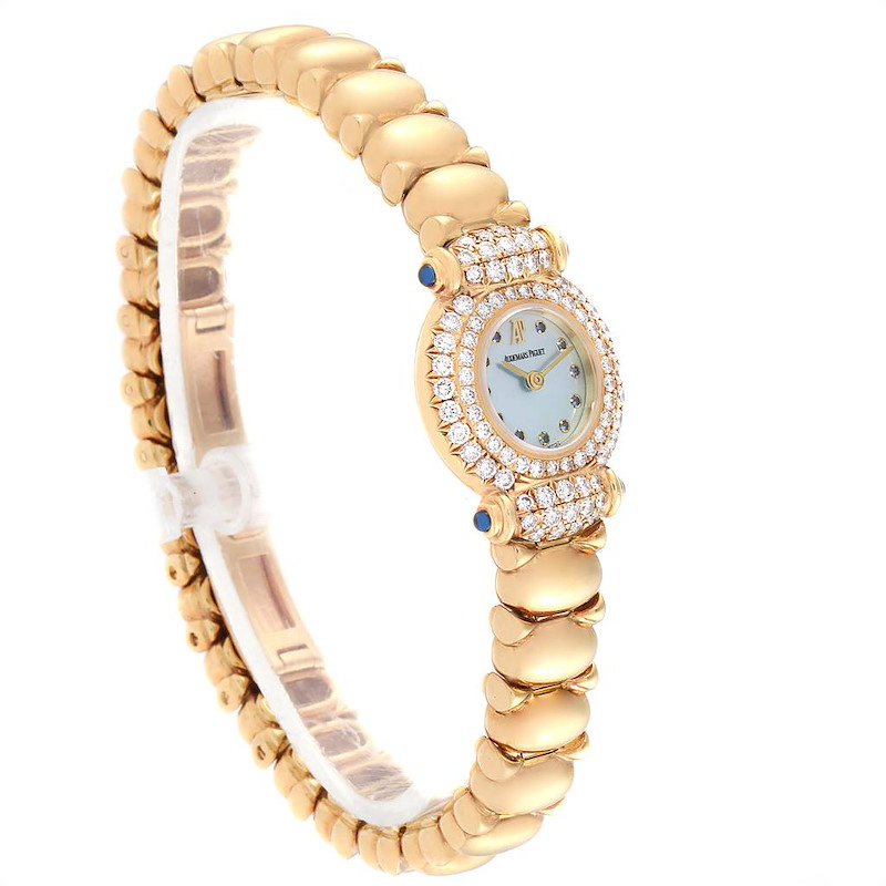 Audemars Piguet Yellow Gold MOP Diamond Sapphire Ladies Watch
