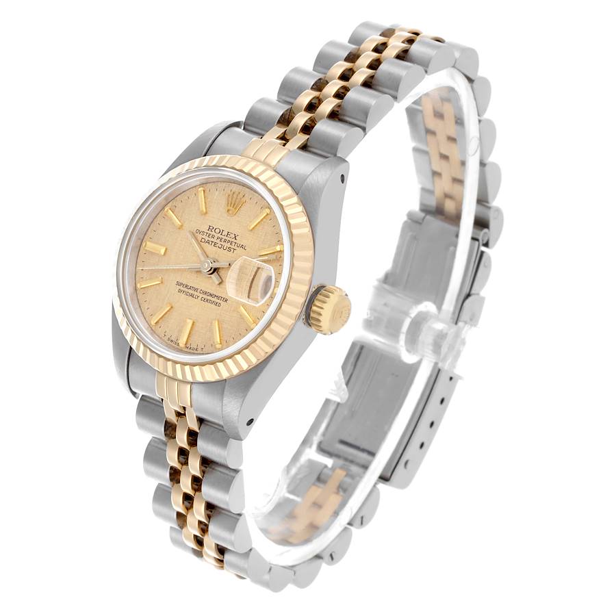 Rolex Datejust Linen Dial Steel Yellow Gold Ladies Watch 69173