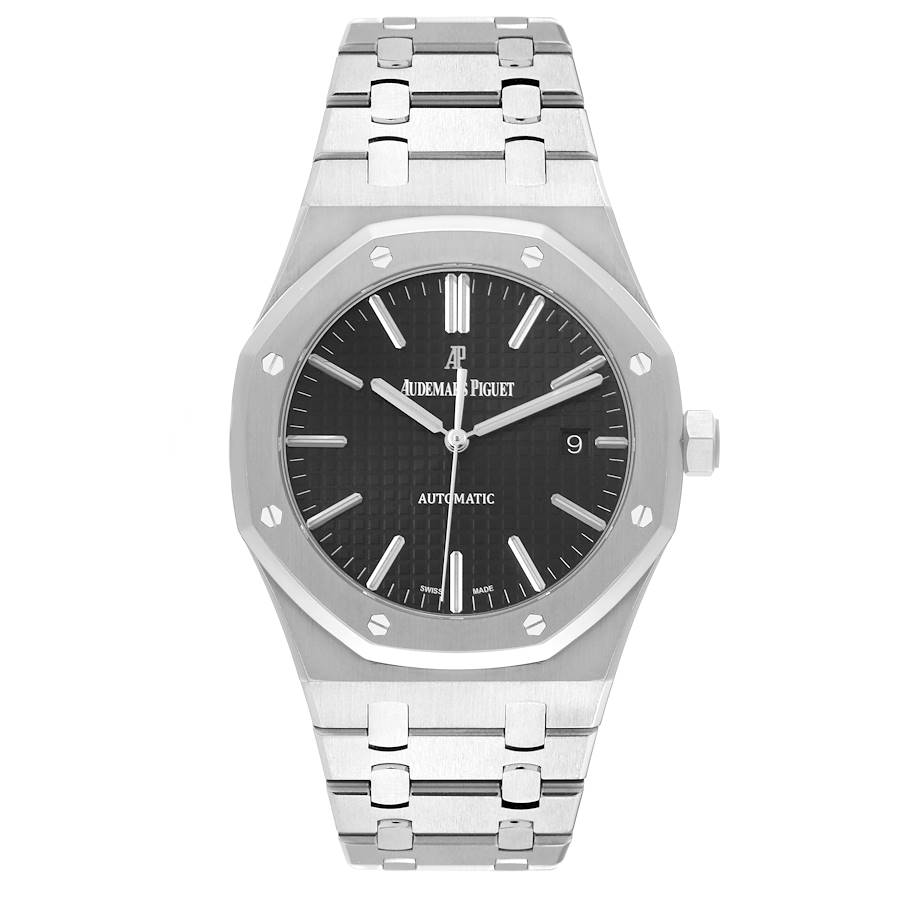 Audemars Piguet Royal Oak Black Dial Steel Mens Watch 15400ST