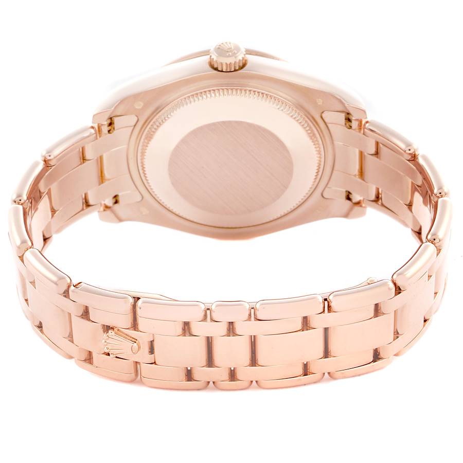 Rolex Pearlmaster Mother Of Pearl Dial Everose Diamond Ladies Watch 81315