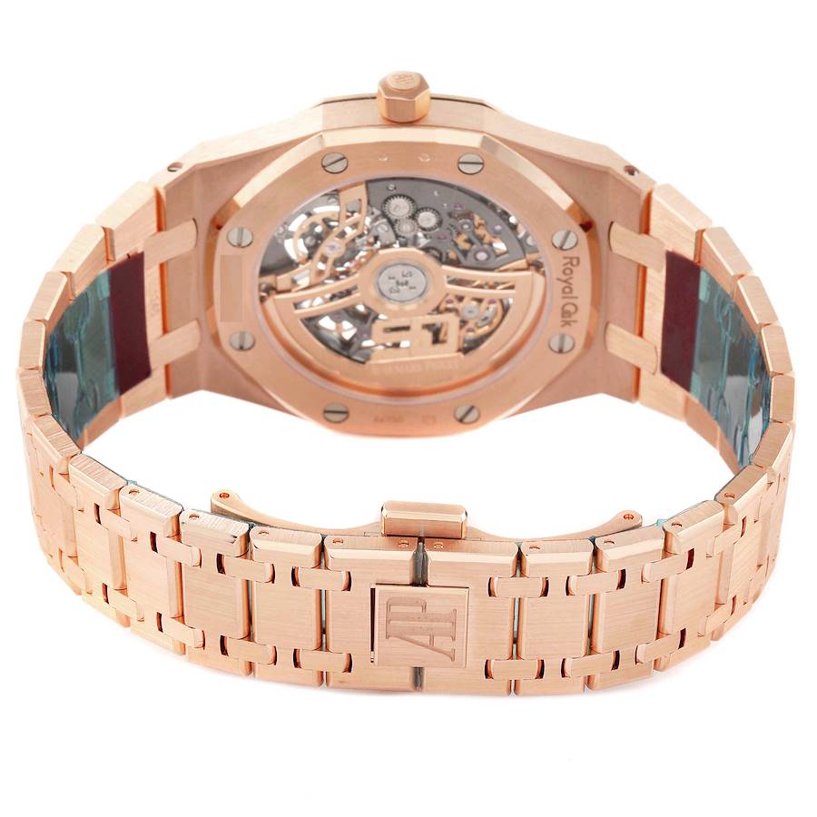 Audemars Piguet Royal Oak Jumbo Ultra -Thin Openworked 50th Anniversary Rose Gold Mens Watch 16204OR