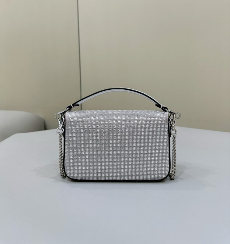 Replica Fendi Baguette Silver Diamond