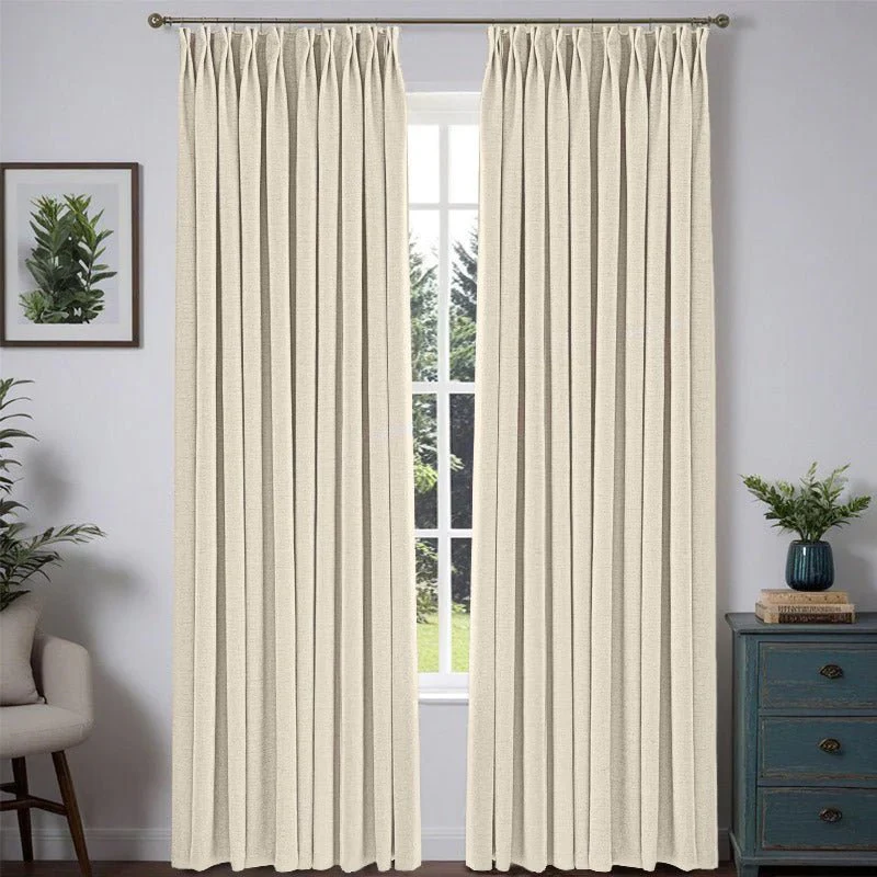 Custom Heavyweight Linen Drape - Beige White