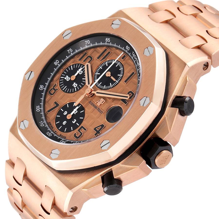 Audemars Piguet Royal Oak Offshore Rose Gold Chronograph Mens Watch 26470OR