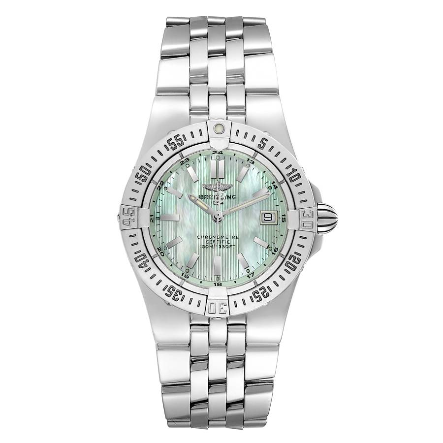 Breitling Starliner Green Mother of Pearl Dial Steel Ladies Watch A71340