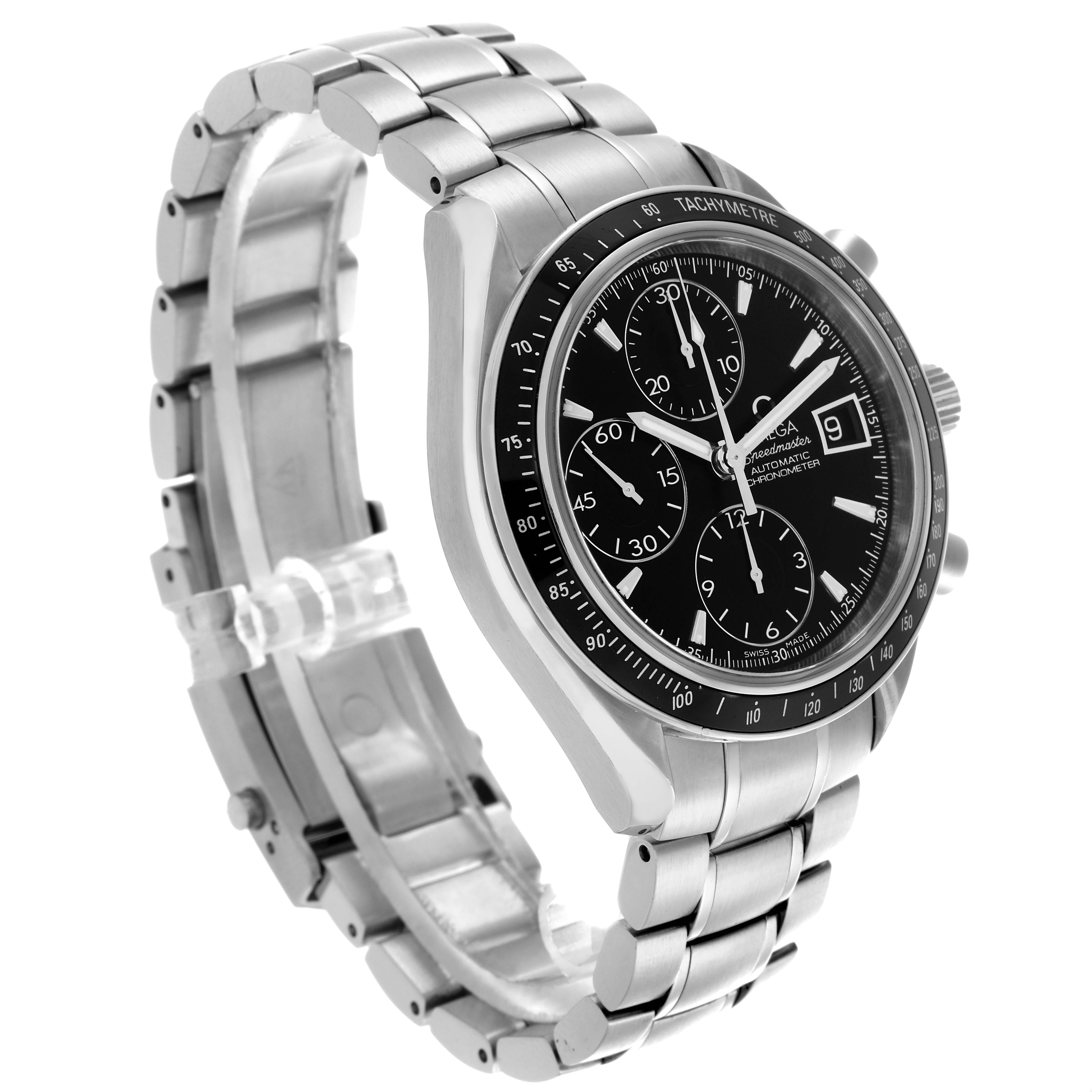 Omega Speedmaster Date Black Dial Steel Mens Watch 40.0 MM 3210.50.00 Card