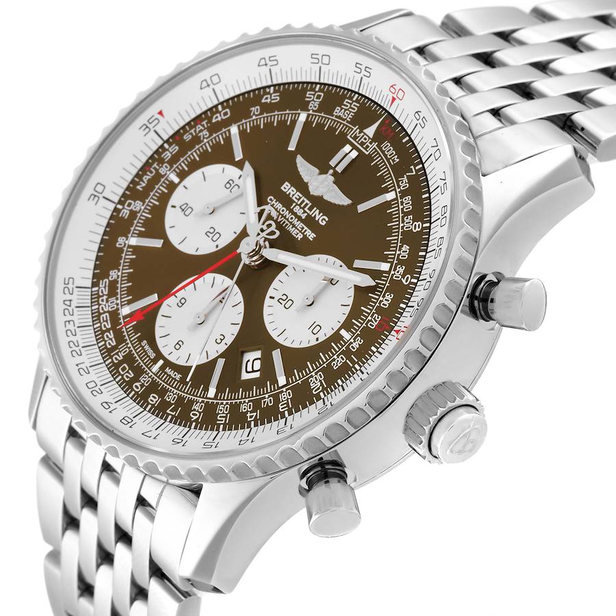 Breitling Navitimer Rattrapante Chronograph Steel Mens Watch AB0310