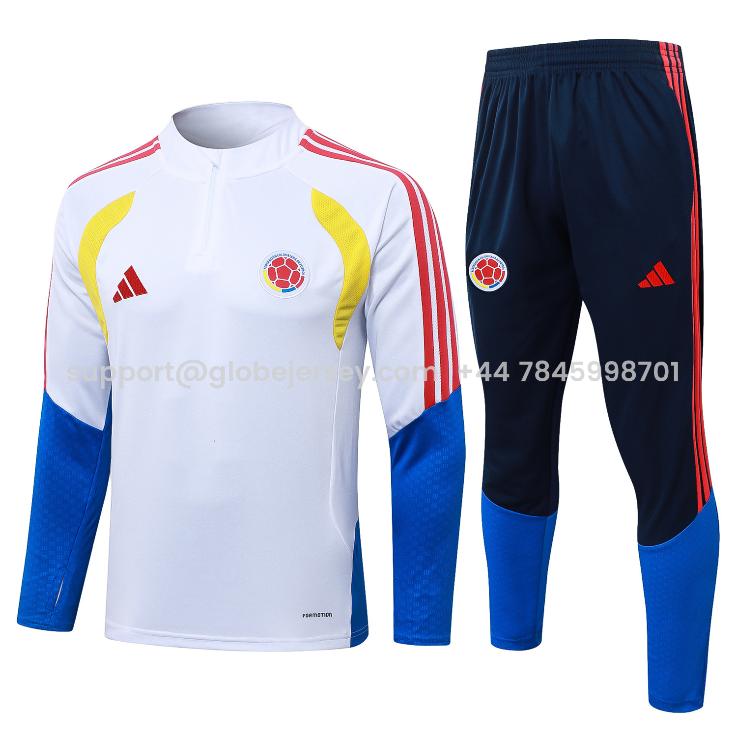 Colombia 2026 Long Sleeve Training Set - White Top & Black Pants