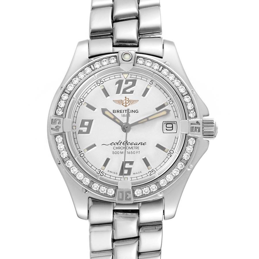 Breitling Colt Oceane Silver Dial Diamond Steel Ladies Watch A57350