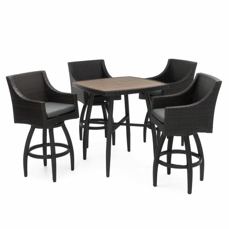 Northridge Square 4 - Person 38'' Long Bar Height Dining Set with Cushions