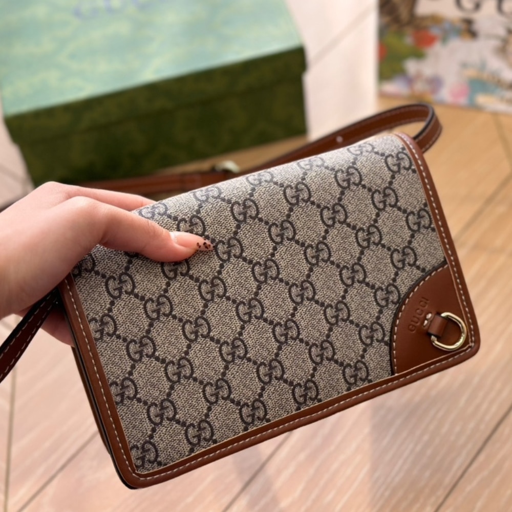 Gucci Gg Emblem Super Mini Shoulder Bag Beige 20cm 820688 Fad6l 9758