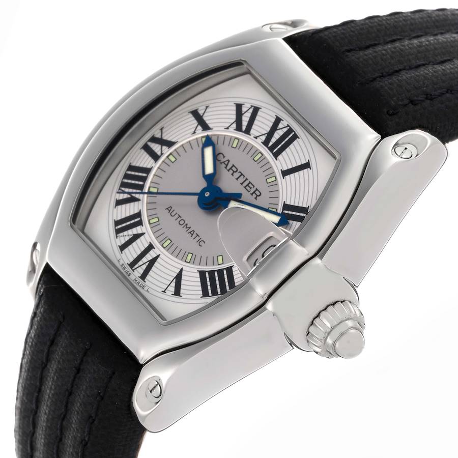 Cartier Roadster Silver Dial Steel Mens Watch W62000V3