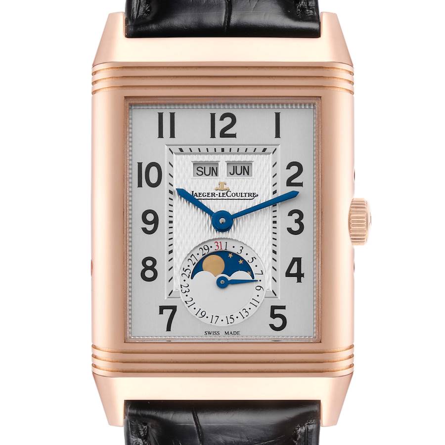 Jaeger LeCoultre Grande Reverso Calendar Rose Gold Mens Watch Q3752520 Papers