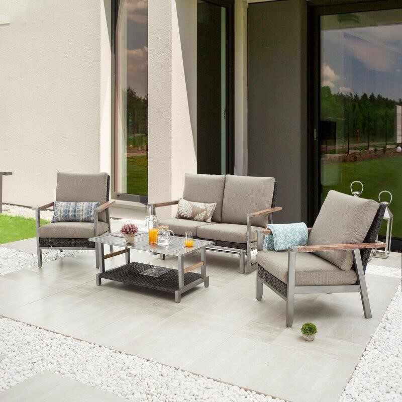 Aditya 4 - Person Seating Group with Cushions