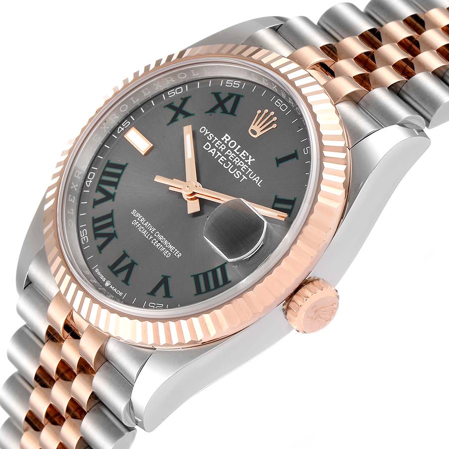 Rolex Datejust 36 Wimbledon Dial Steel EverRose Gold Watch 126231 Unworn