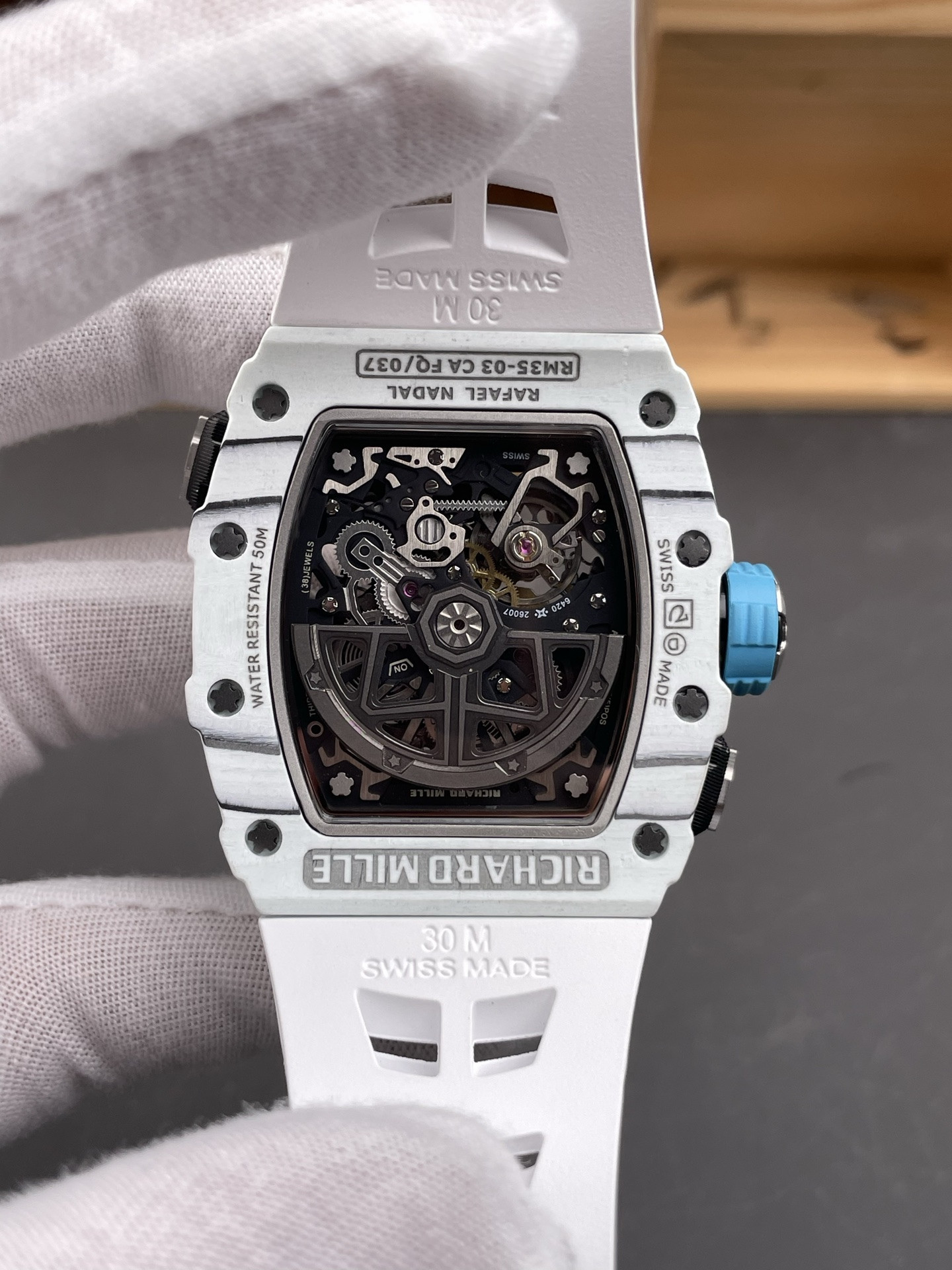 RM35-03 Carbon Fiber White