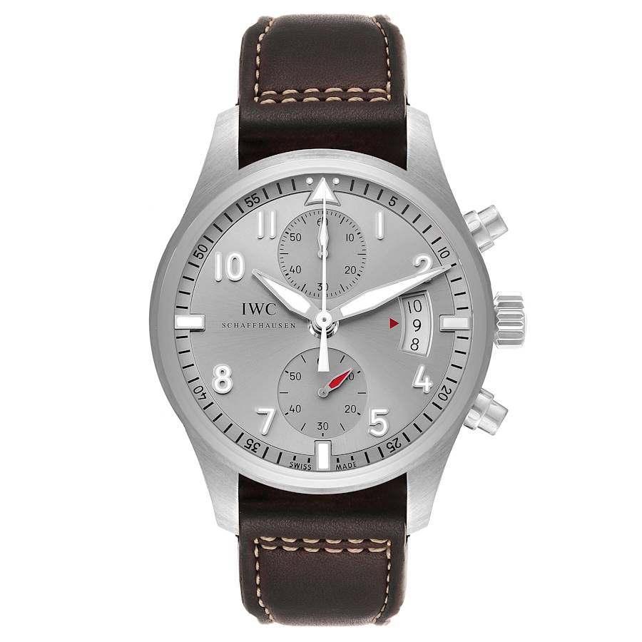IWC Pilot Spitfire Ju Air Chronograph Silver Dial Mens Watch IW387809