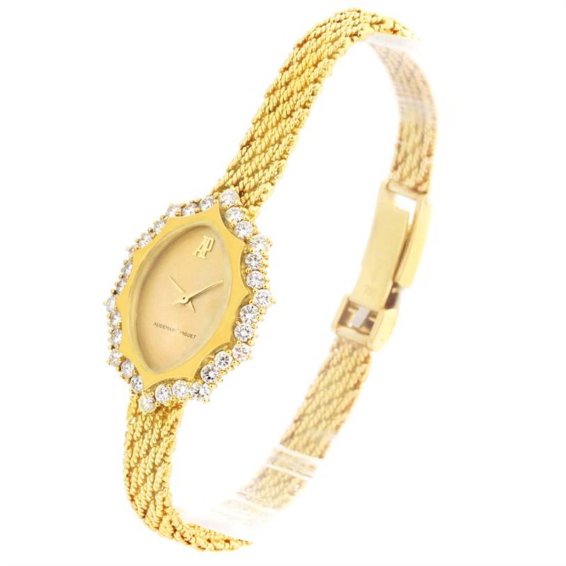 Audemars Piguet Vintage 18k Yellow Gold 1.67 Ct Diamond Cocktail Watch