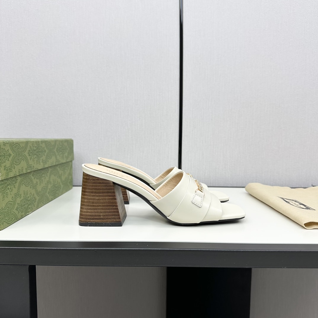 Gucci Signoria Slide Sandal In White 786595 Aaboc 9540