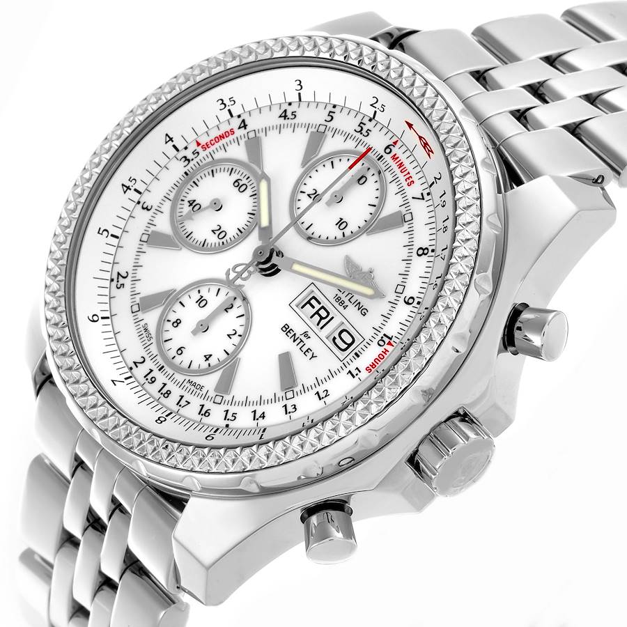 Breitling Bentley Motors GT Chrono White Dial Steel Mens Watch A13362
