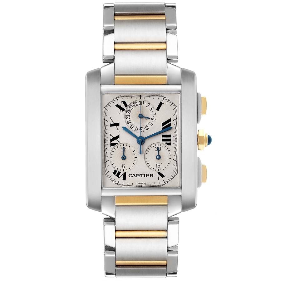 Cartier Tank Francaise Chronograph Steel Yellow Gold Mens Watch W51004Q4