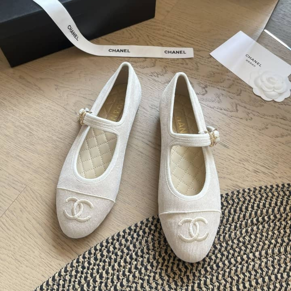 Chanel Mary Jane Ballet Flat Beige