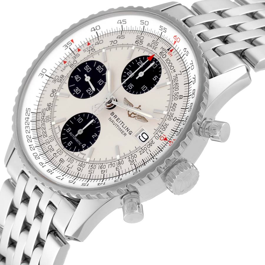 Breitling Navitimer Heritage Silver Panda Dial Steel Mens Watch A13324