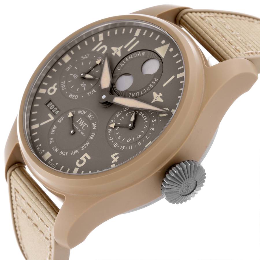 IWC Pilot Perpetual Calendar Mojave Desert Ceramic Mens Watch IW503004
