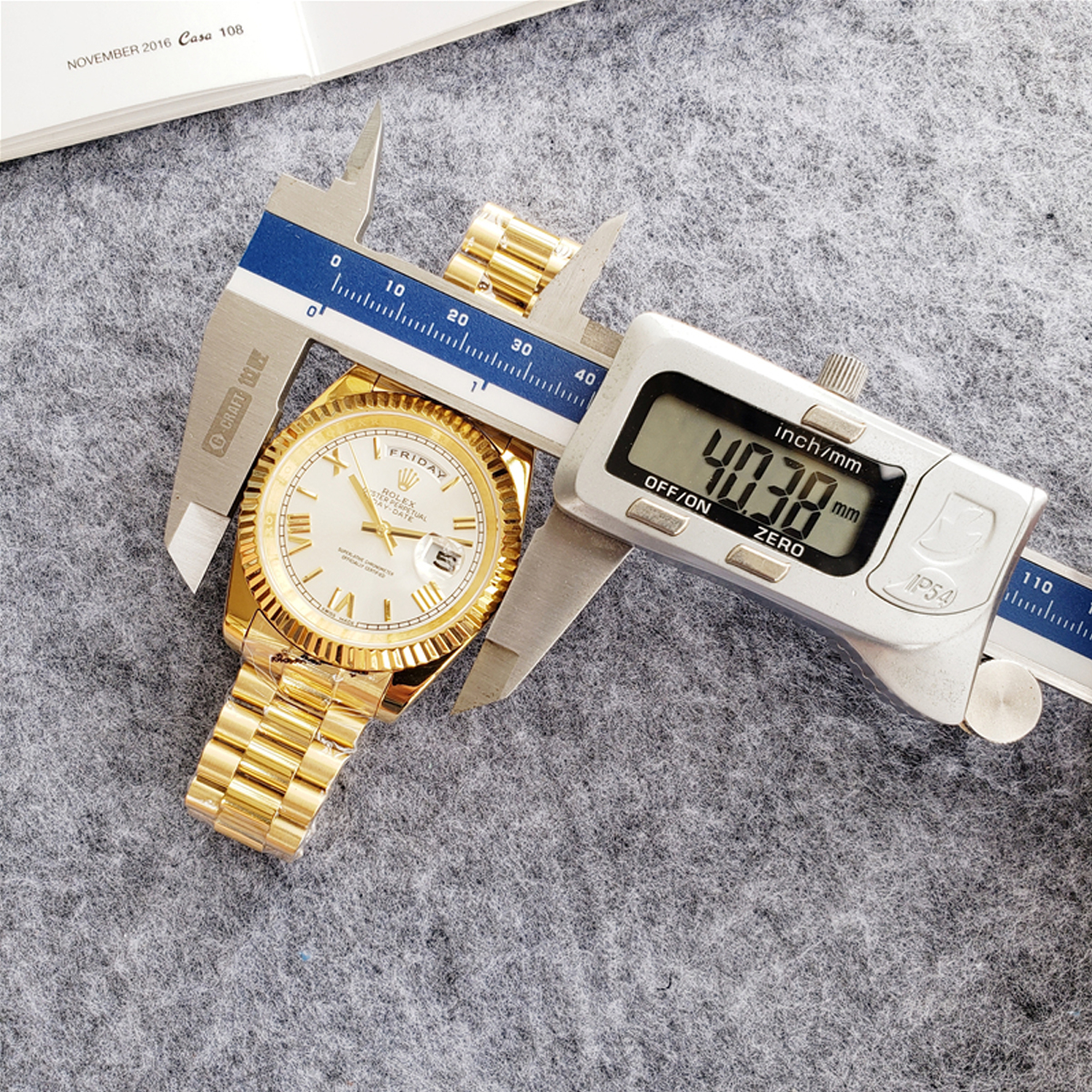 ROLEX 228238 DAY-DATE 40MM PRESIDENT 18K YELLOW GOLD SILVER ROMAN DIAL
