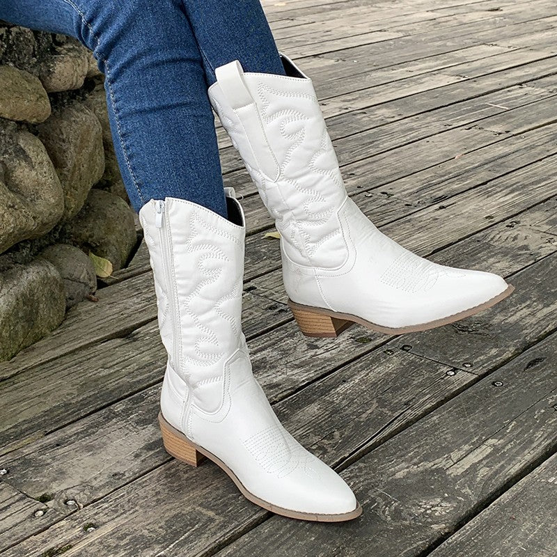 elegant metallic cowboy boots