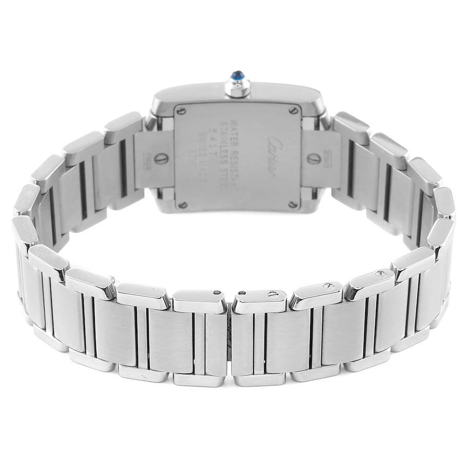Cartier Tank Francaise Small Steel Diamond Dial Ladies Watch WE110006