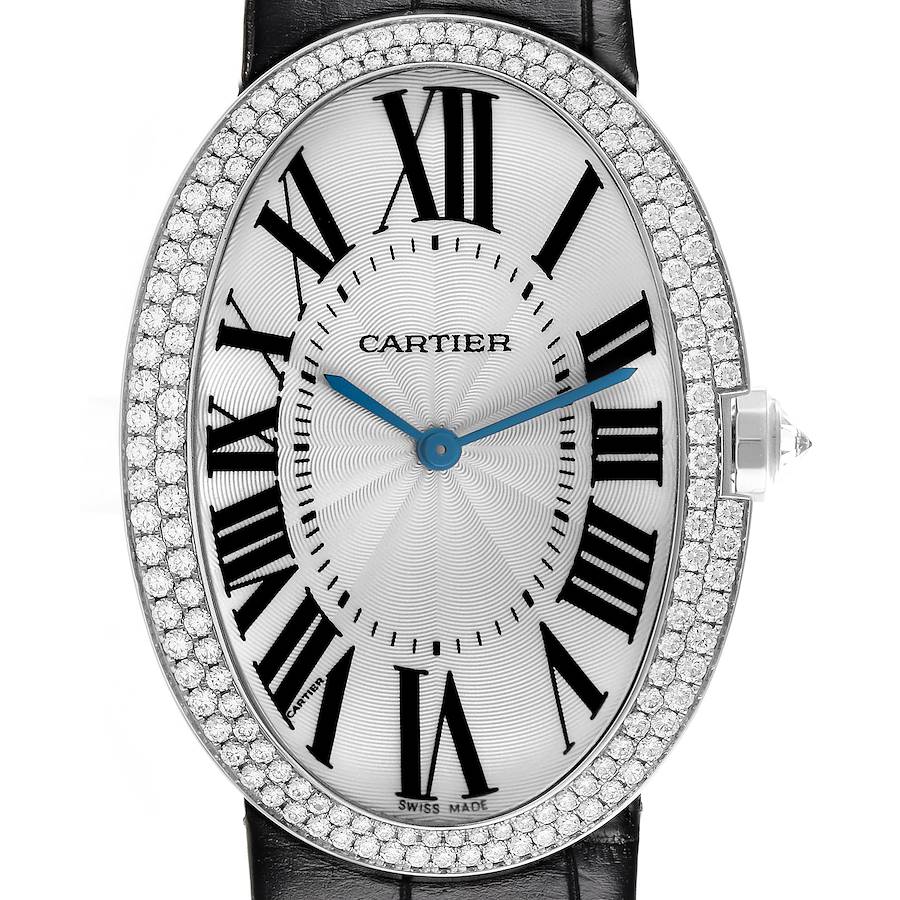 Cartier Baignoire Large White Gold Diamond Ladies Watch WB520009