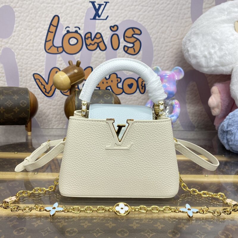 Replica Loius Vuitton Capucines Beige Blue
