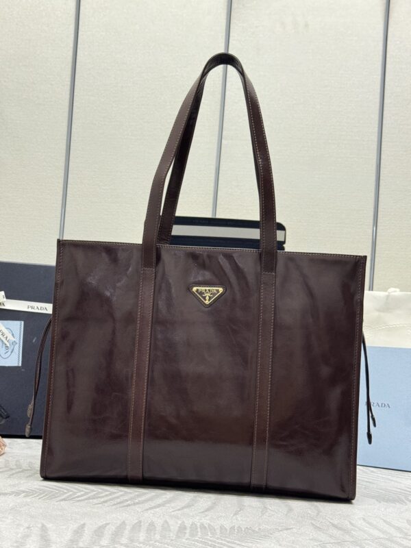 Replica Prada Antique Nappa Tote Dark Brown