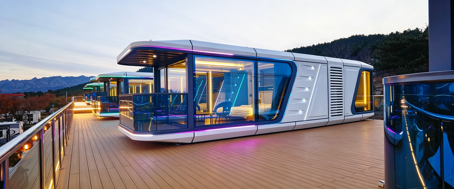 space capsule house, glamping cabin