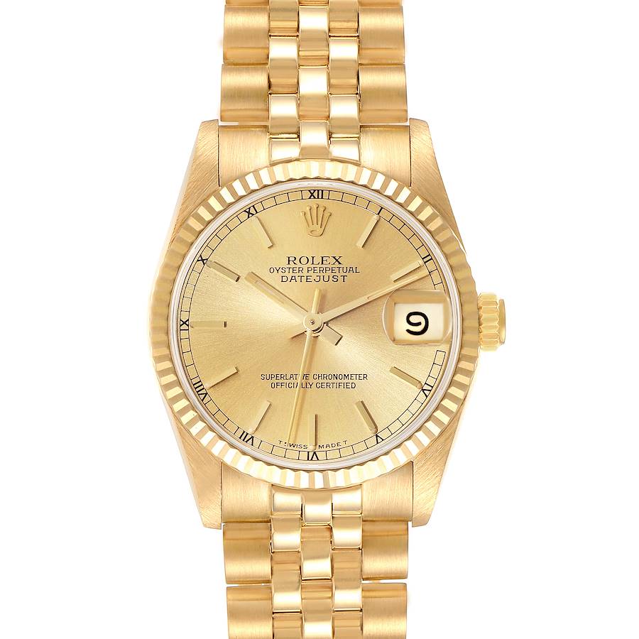 Rolex President Datejust 31 Midsize Yellow Gold Ladies Watch 68278